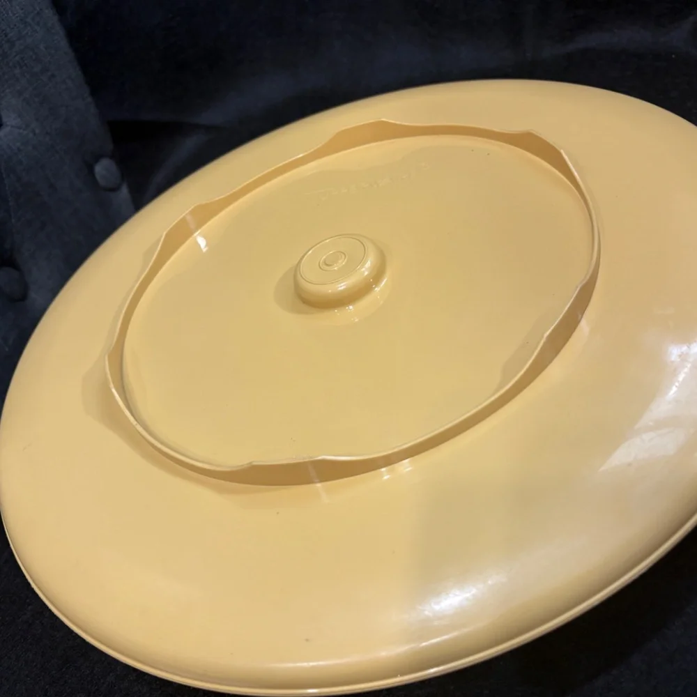 Vintage TUPPERWARE DIP N SERVE Tray/Bowl Set Harvest Gold